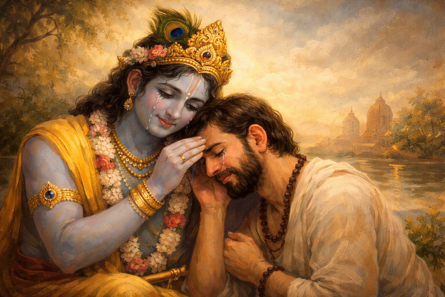 করুণাময় ঈশ্বর, দুঃখের কারণ ও জীবনের আধ্যাত্মিক শিক্ষা – কৃষ্ণভক্তির উপর বাংলা ধর্মীয় আর্টিকেলের কভার ইমেজ