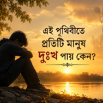 মানুষের জীবনে দুঃখ কেন আসে তা নিয়ে নদীর পাশে বসে থাকা এক দুঃখী মানুষের আধ্যাত্মিক দৃশ্য