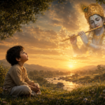 নিষ্পাপ শিশু কেন দুঃখের পৃথিবীতে জন্ম নেয় — শ্রীকৃষ্ণ ও কর্মফলের আধ্যাত্মিক দৃশ্য