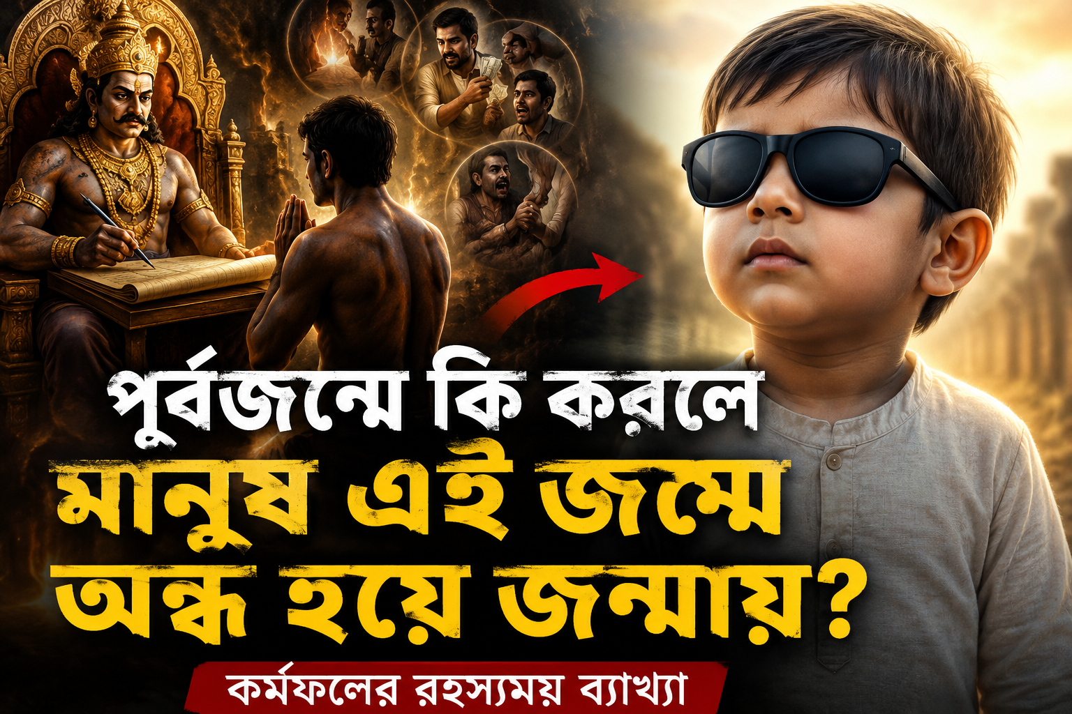 পূর্বজন্মের কর্মফলের কারণে অন্ধ হয়ে জন্মানো মানুষের প্রতীকী ছবি