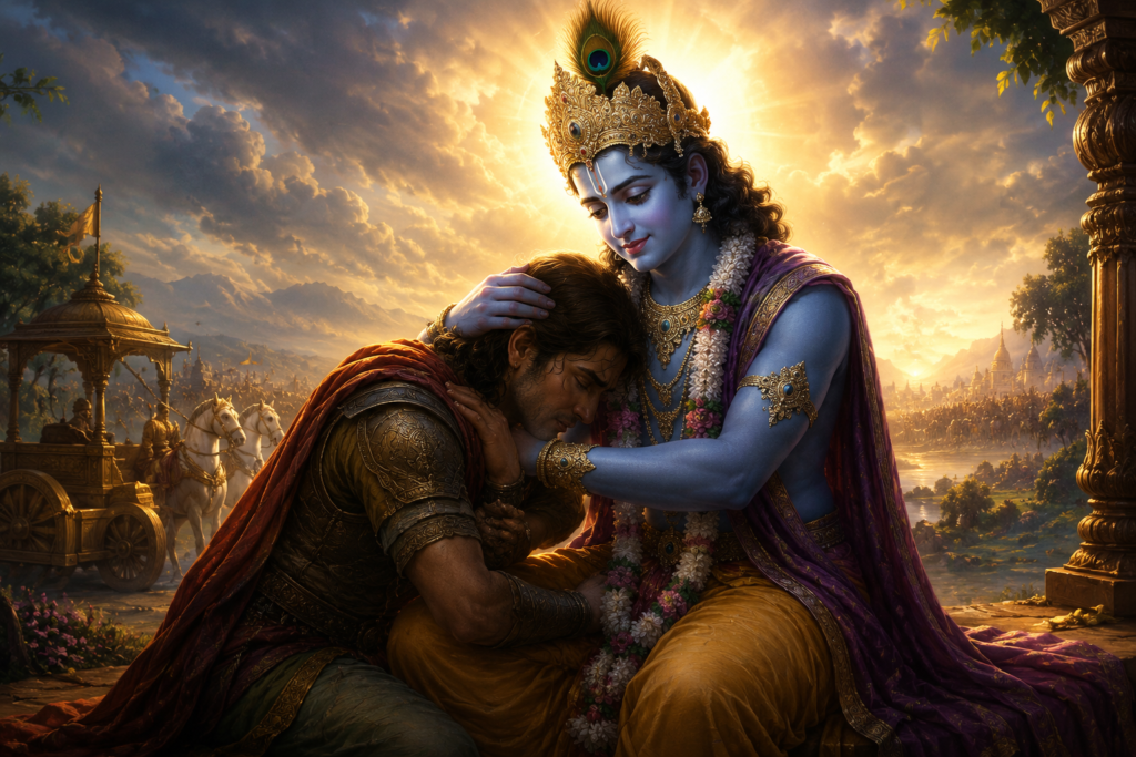 ভূমিকম্প কেন হয়? পূর্বজন্মের কর্মফল নাকি প্রকৃতির নিয়ম 6 দুঃখের সময় ভক্তকে সান্ত্বনা দিচ্ছেন শ্রীকৃষ্ণ