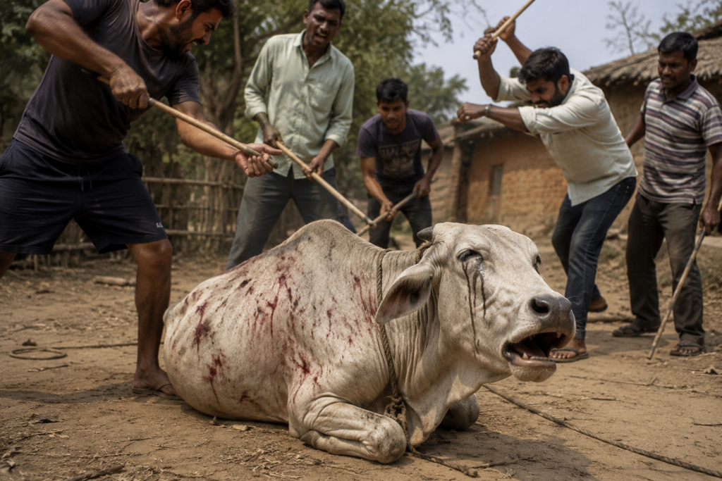 নির্যাতিত ও কান্নারত নিরীহ প্রাণীর হৃদয়বিদারক দৃশ্য — প্রাণী হত্যা মহাপাপ