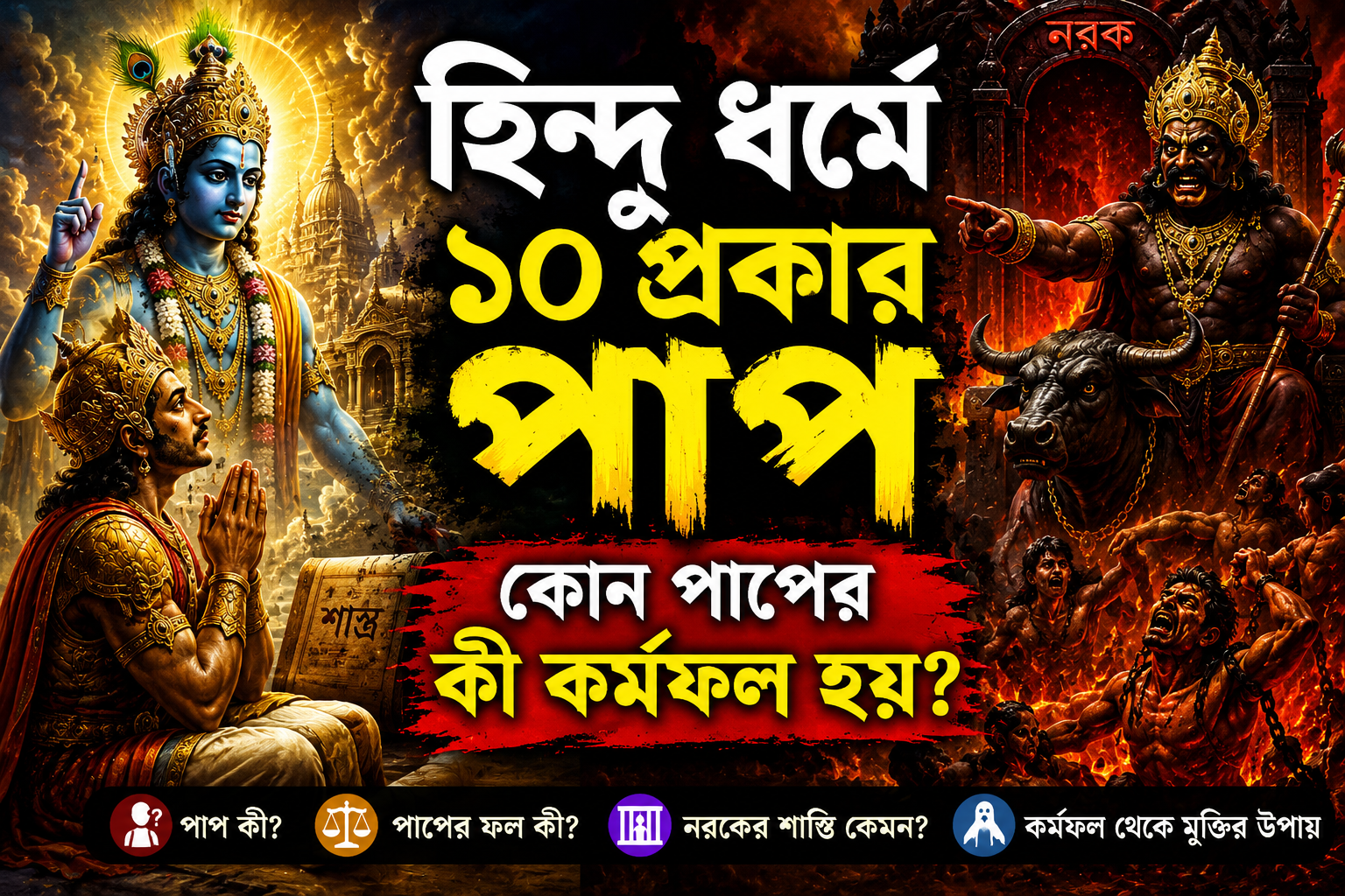 হিন্দু ধর্মে ১০ প্রকার পাপ ও তার ভয়াবহ কর্মফল