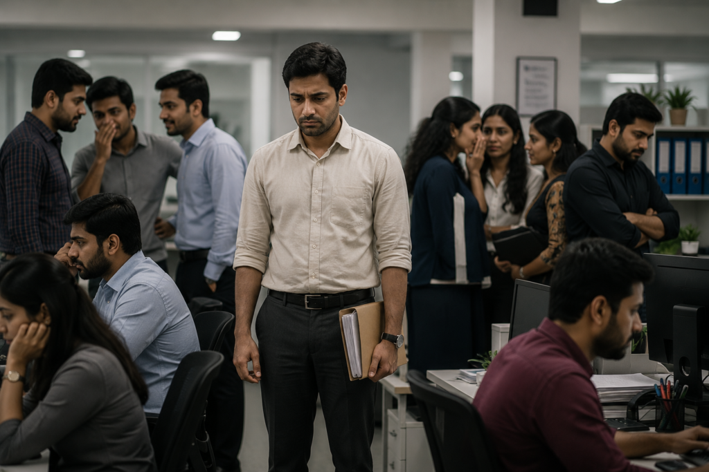 ঘোর কলিযুগের ভবিষ্যৎ নিয়ে বিজ্ঞান ও শাস্ত্র কী বলে? 3 একজন সৎ ও সাধারণ পোশাকের মানুষ অফিসে একা দাঁড়িয়ে আছেন, চারপাশের সহকর্মীরা তাকে উপেক্ষা করে নিজেদের মধ্যে ফিসফিস করছে।
