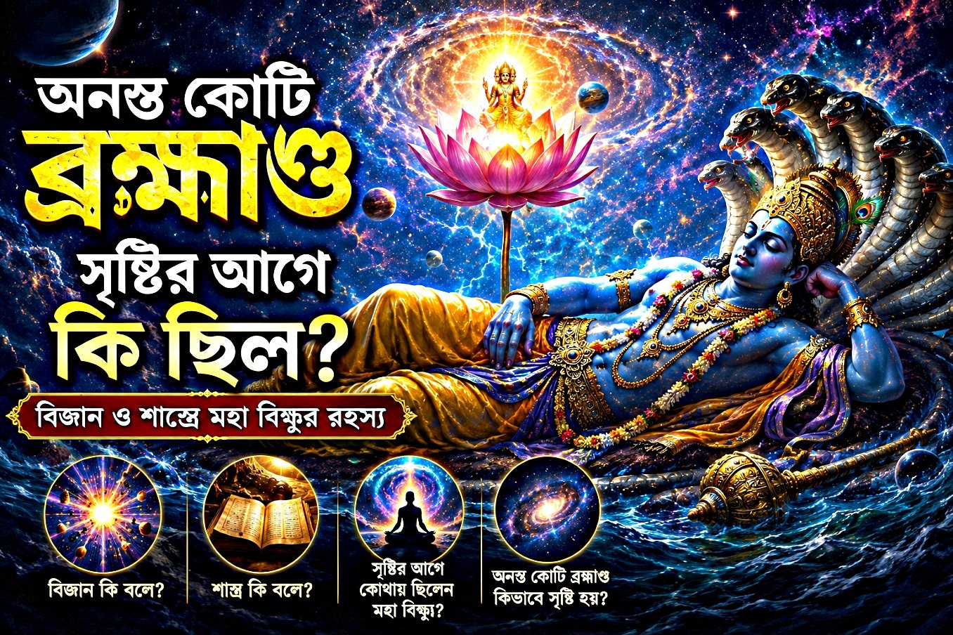 অনন্ত কোটি ব্রহ্মাণ্ড সৃষ্টি রহস্য ও মহা বিষ্ণুর নিঃশ্বাসের কসমিক দৃশ্য