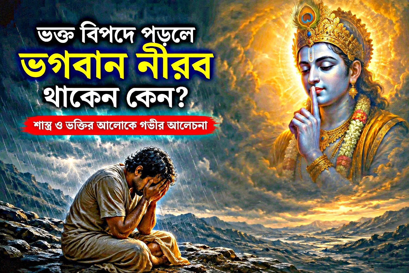 ভক্ত বিপদে পড়লে ভগবান কেন নীরব থাকেন — দুঃখ, ভক্তি ও শাস্ত্রের আলোকে আধ্যাত্মিক ব্যাখ্যা